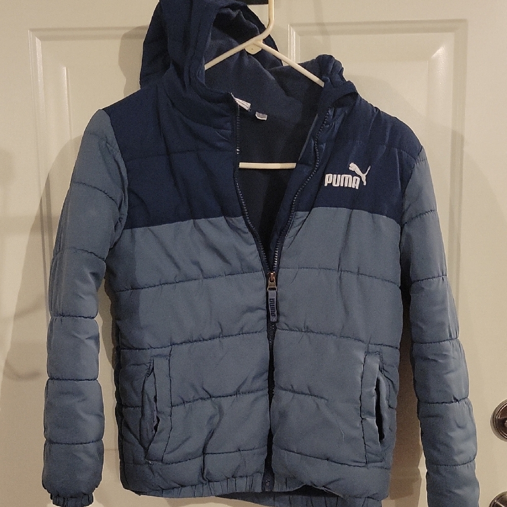 PUMA Kids Two-Tone Blue Puffer Jacket